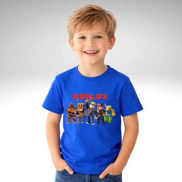 Camiseta Infantil Manga Curta Tecido 100% Algodão Gamer Roblox