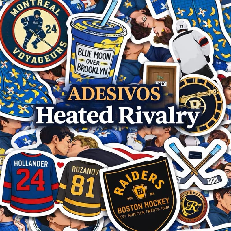 30 Adesivos Heated Rivalry | Adesivos Bookish para Kindle, Celular | Vinil à Prova d’Água
