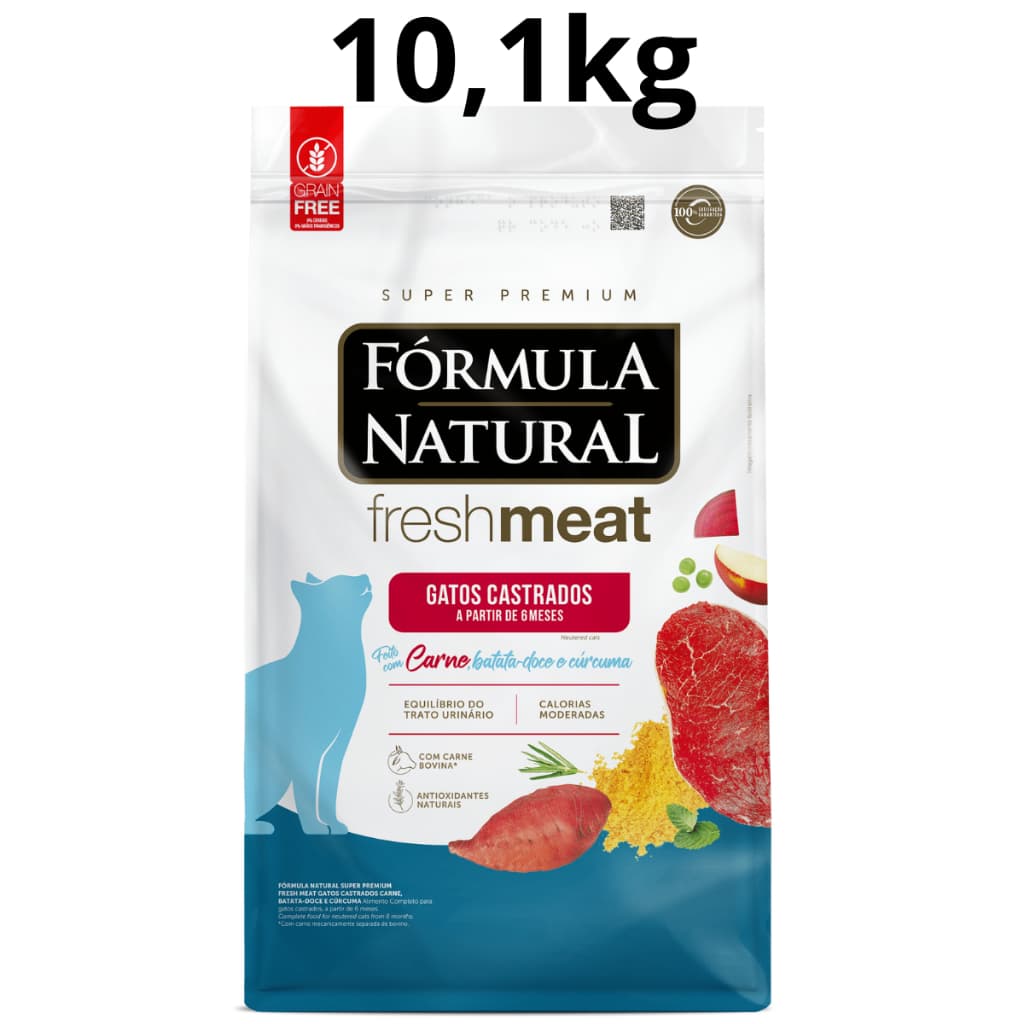 Ração Gato Castrado Fórmula Natural Fresh Meat Sabor Carne 10,1Kg