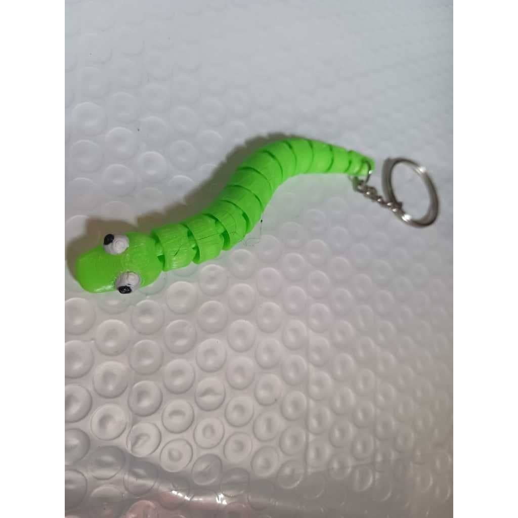 Chaveiro Cobra Articulada 3D  Verde Neon