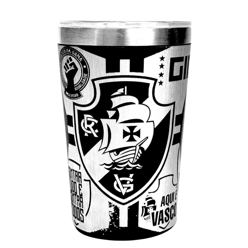 Copo Térmico 350 ml com Tampa Acrílica Gravação a Laser Vasco 2 Prático Presente Perfeito Torcedor