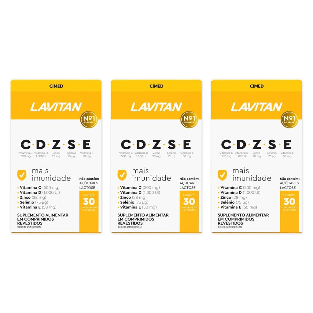 Lavitan CDZSE Mais Imunidade Cimed 30 Cápsulas - Kit com 3 Unidades