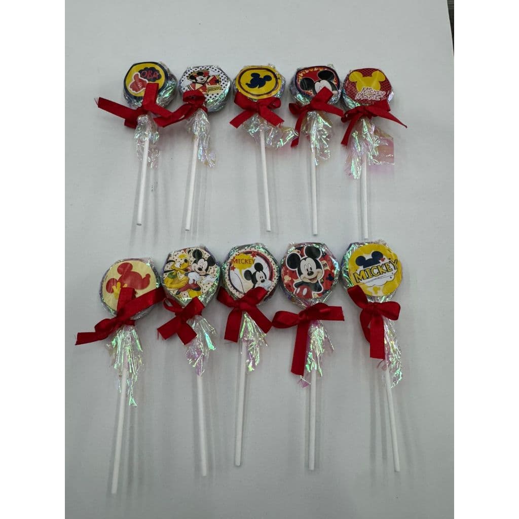 PIRULITO PERSONALIZADO MICKEY COM 10 UNIDADES PARA FESTA LEMBRANCA