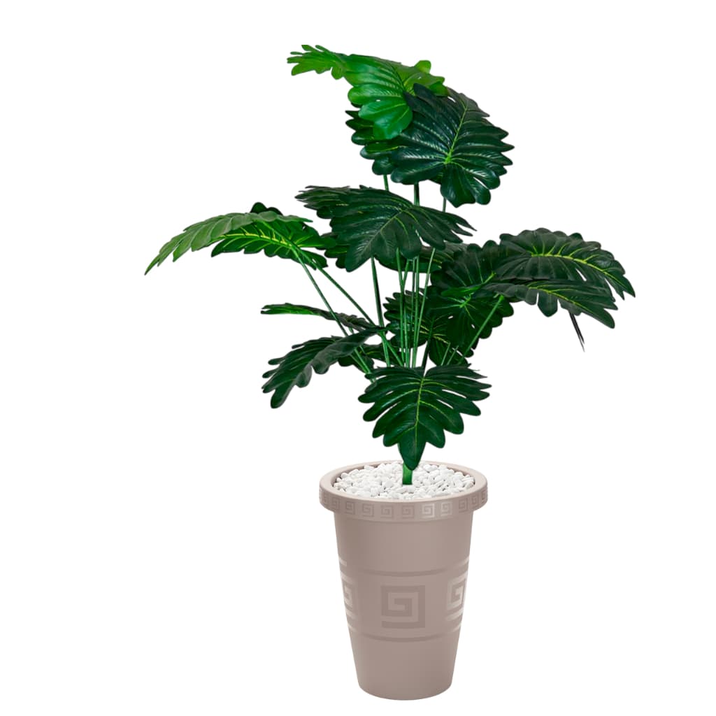 Bananinha Artificial Realista 90cm Com Vaso Decorativo e Pedras Decorativas Enfeite Sala Casa