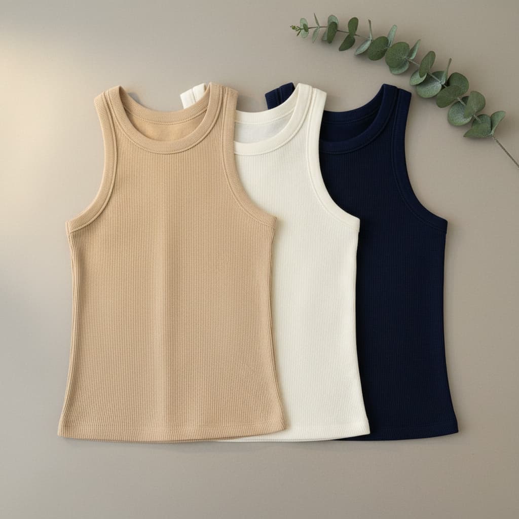 Kit 3 Regata Canelada Feminina Lisa Blusa Básica Camiseta Blusinha Casual Verão Algodão