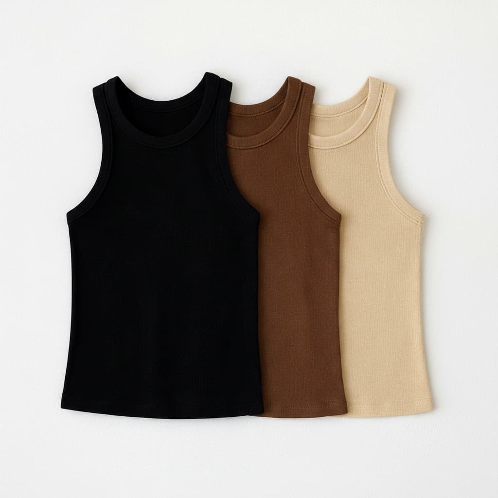 Kit 2 Regata Canelada Feminina Lisa Blusa Básica Camiseta Blusinha Verão Casual Algodão