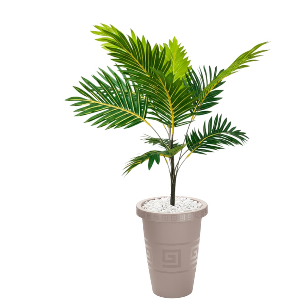 Palmeira Coqueiro Planta Artificial Arranjo Realista Com Vaso Grande Kit Completo 90cm