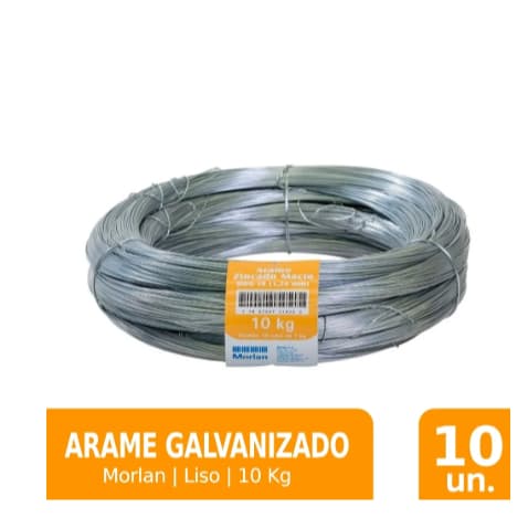 Kit com 10 Unidades Arame Liso Galvanizado Morlan Nº 18