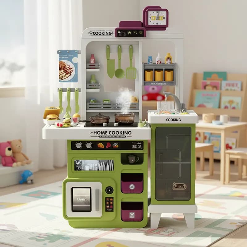 Cozinha Infantil Completa Chef Pia Sai Água Som Luz e Acessórios Realista Home Cooking