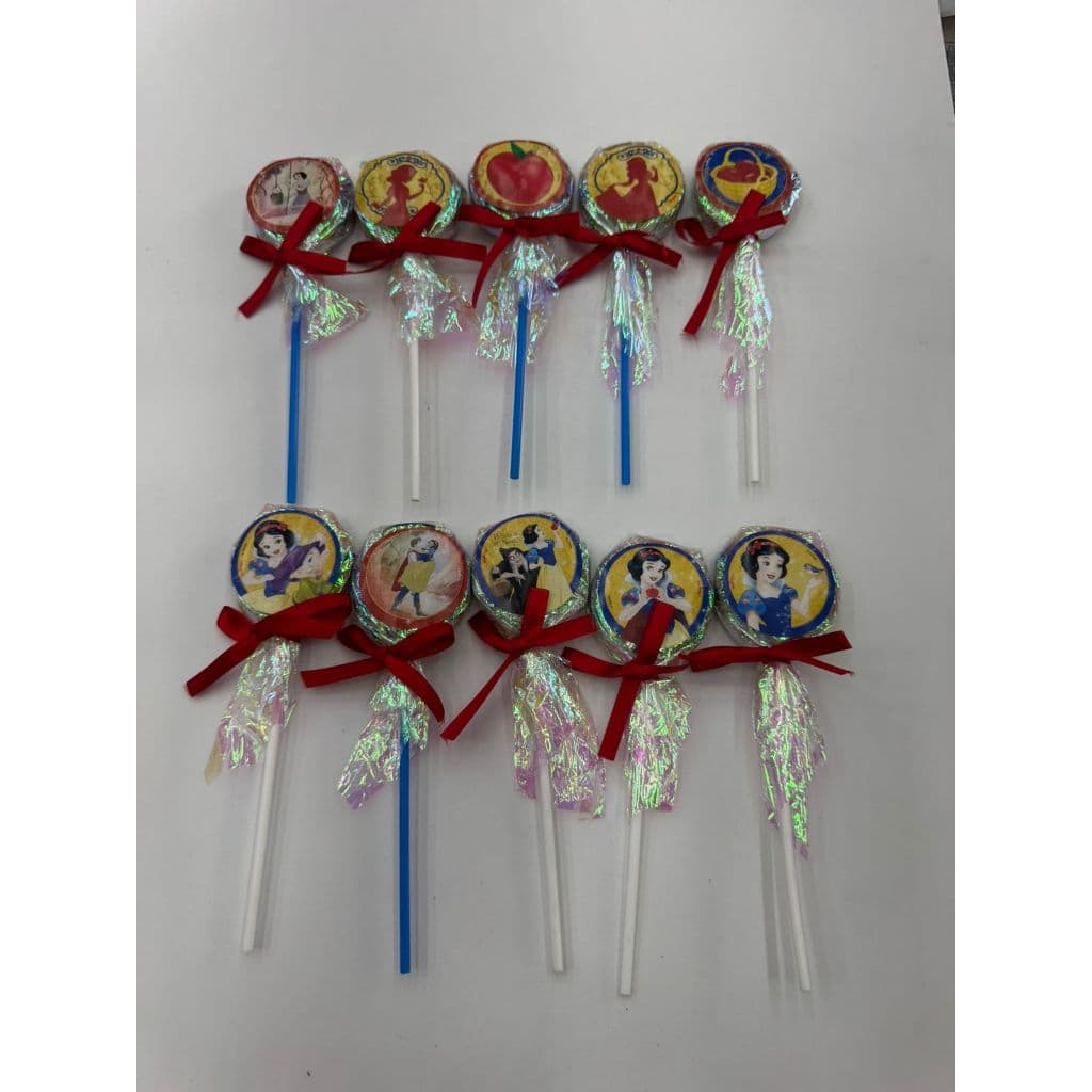PIRULITO PERSONALIZADO BRANCA DE NEVE COM 10 UNIDADES PARA FESTA E LEMBRANÇA