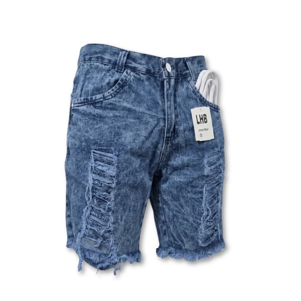 Bermuda Jeans Masculina Short Destroyed Estilo Pagodeiro