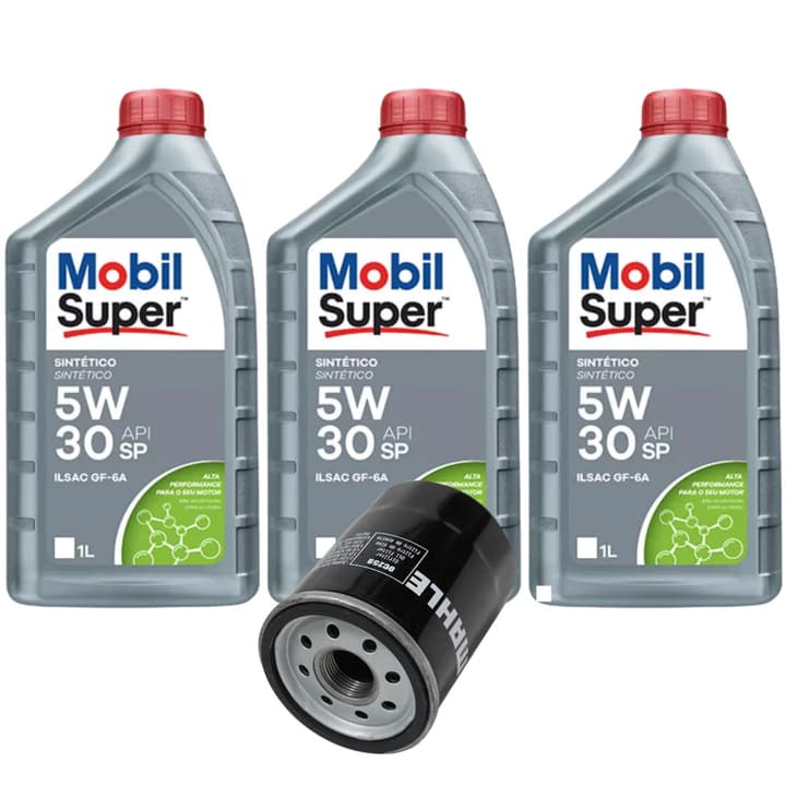 Kit Troca Oleo 5W30 Mobil Motor Fiat Fire 1.0 1.4 8v EVO Palio Novo 2010/ em diante