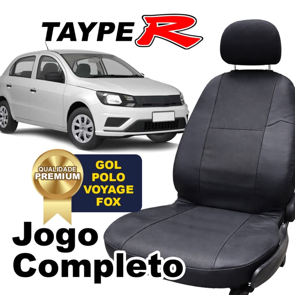 Capa de Banco Carro Gol Volks Nylon e Couro Voyage Fox Polo Universal Completo proteção conforto