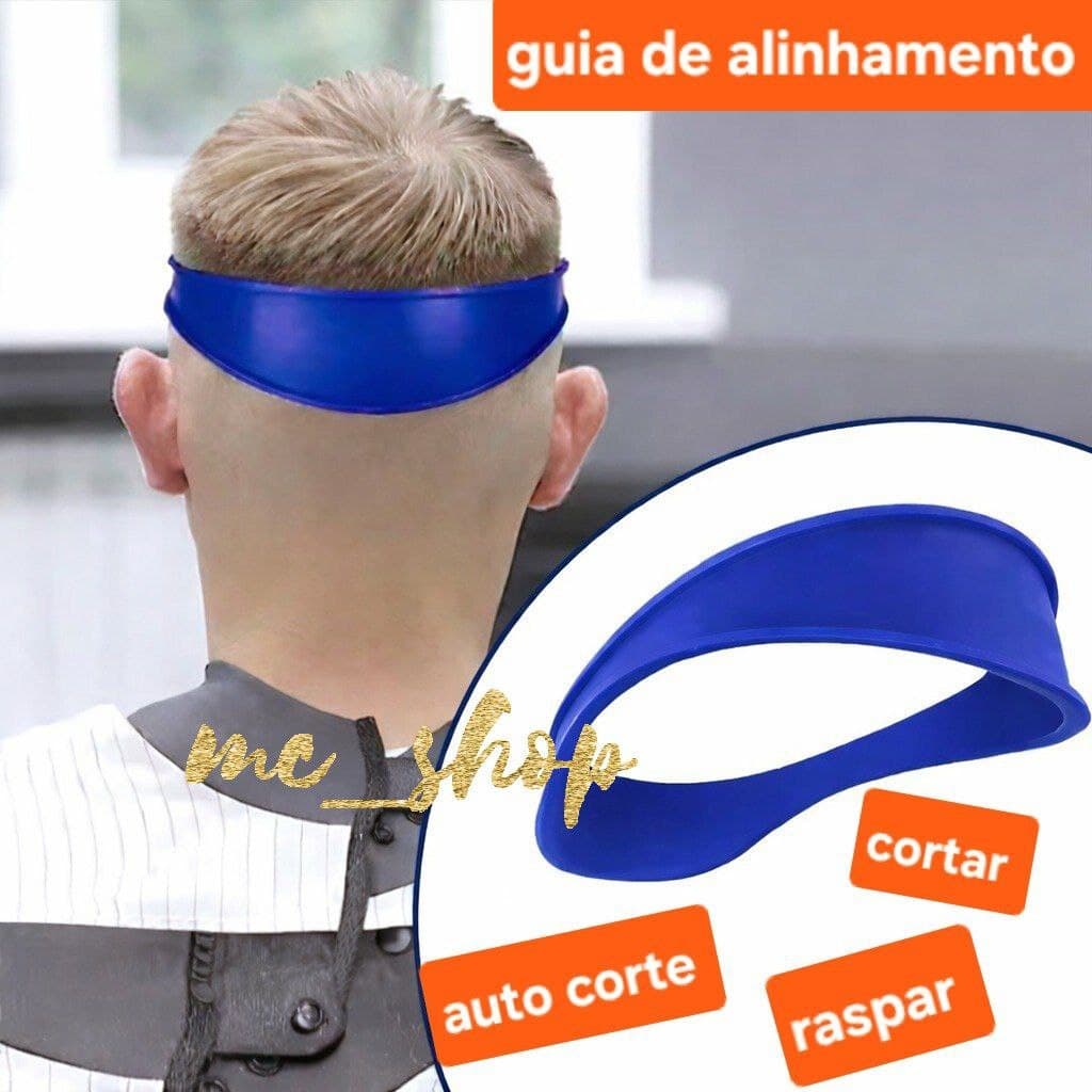 Faixa Guia de Silicone Azul para Cortar o Próprio Cabelo em Casa – Auto Corte Fácil