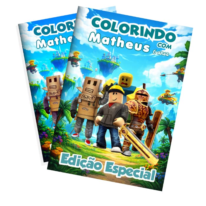 Kit 20 Livrinhos de Colorir Personalizados • Roblox • Lembrancinha Festa Infantil