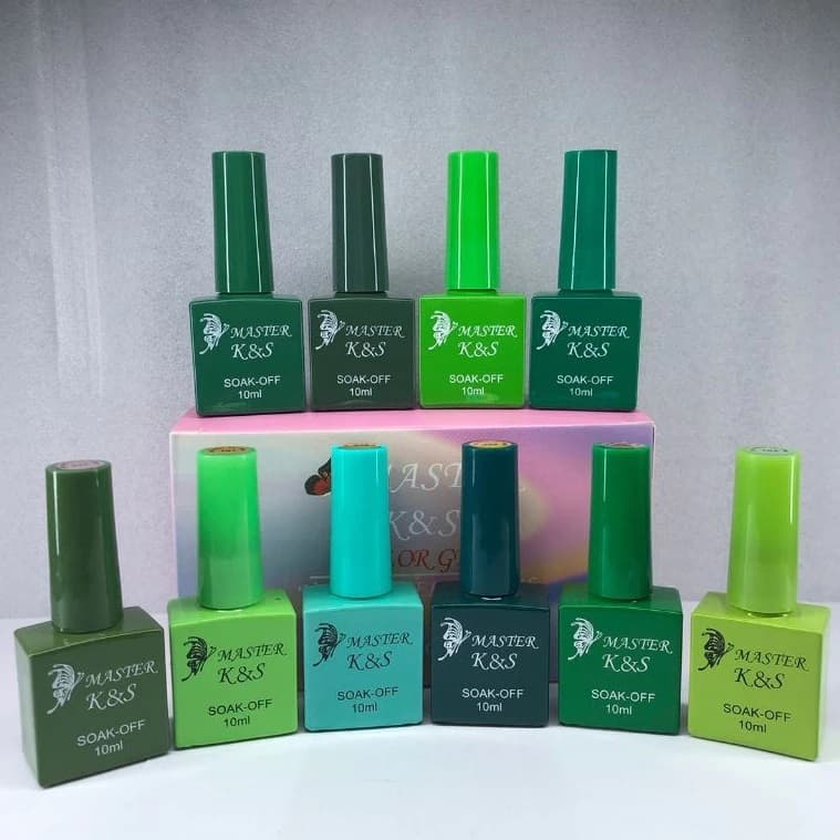 Kit Esmaltes em gel K&S 10ml Tons Verdes