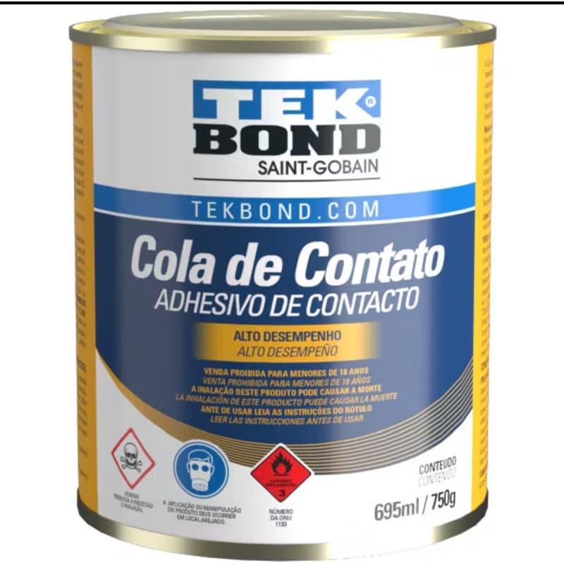Cola de Contato Tekbond 750g Original ideal para Couro EVA Borracha MDF Curvim