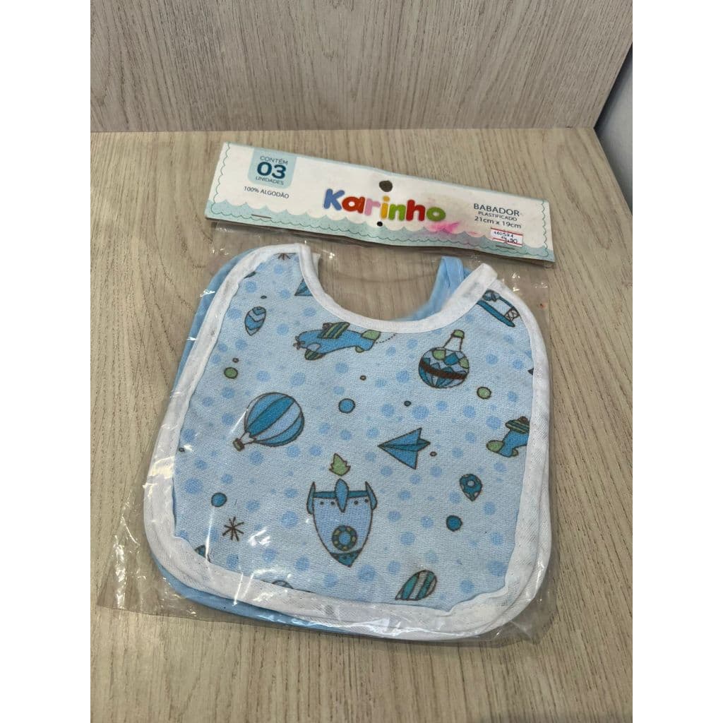 Kit 3 babadores plastificados menino