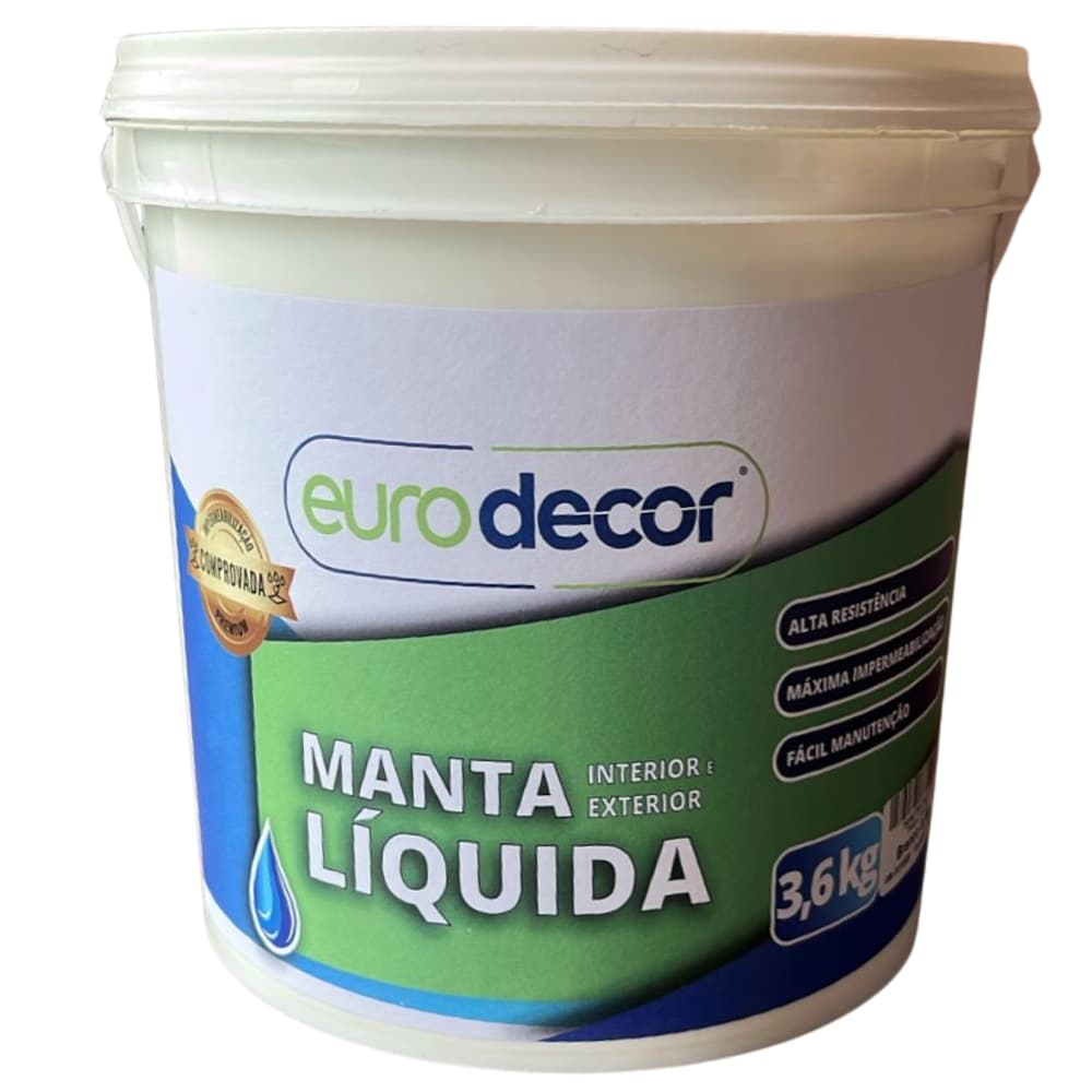 Manta Liquida 3,6KG Multiuso Branco Para Impermeabilização de Fissuras Interior e Exterior