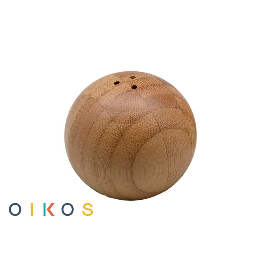 Saleiro Esférico Porta Temperos e Condimentos de Cozinha em Bambu - Oikos