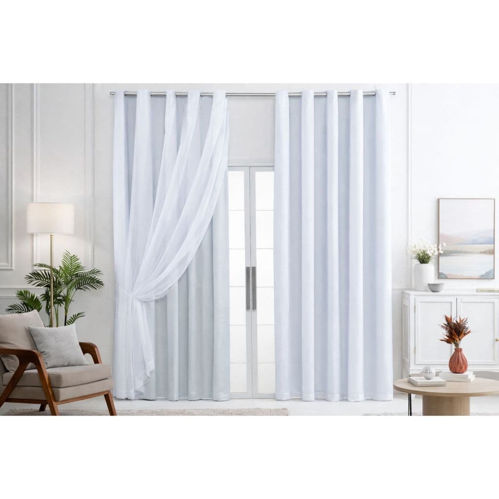 Cortina Para Quarto Sala PVC Blackout Com Voil  2,80 x 1,80 Sala Promoção
