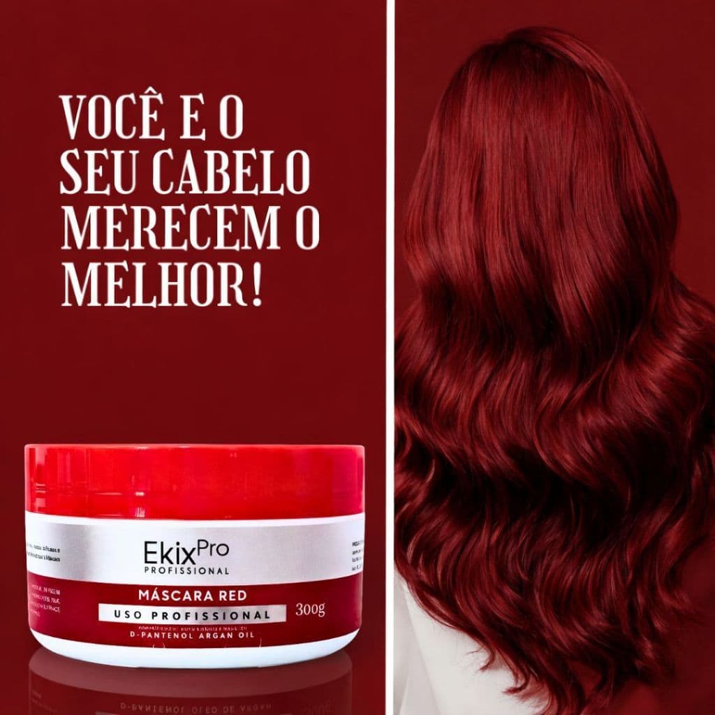 Máscara Matizadora Cabelo Ruivo Acobreado Vermelho Brilho Intenso Hidratação Profunda Retoca Cor