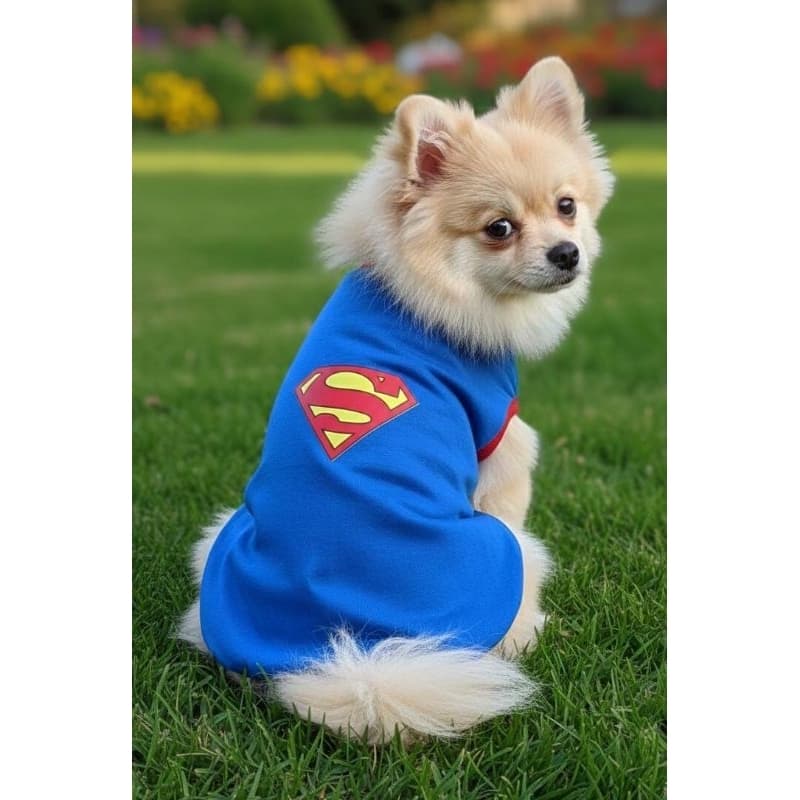 Regata para cães e gatos super man/Roupas para pet super man.