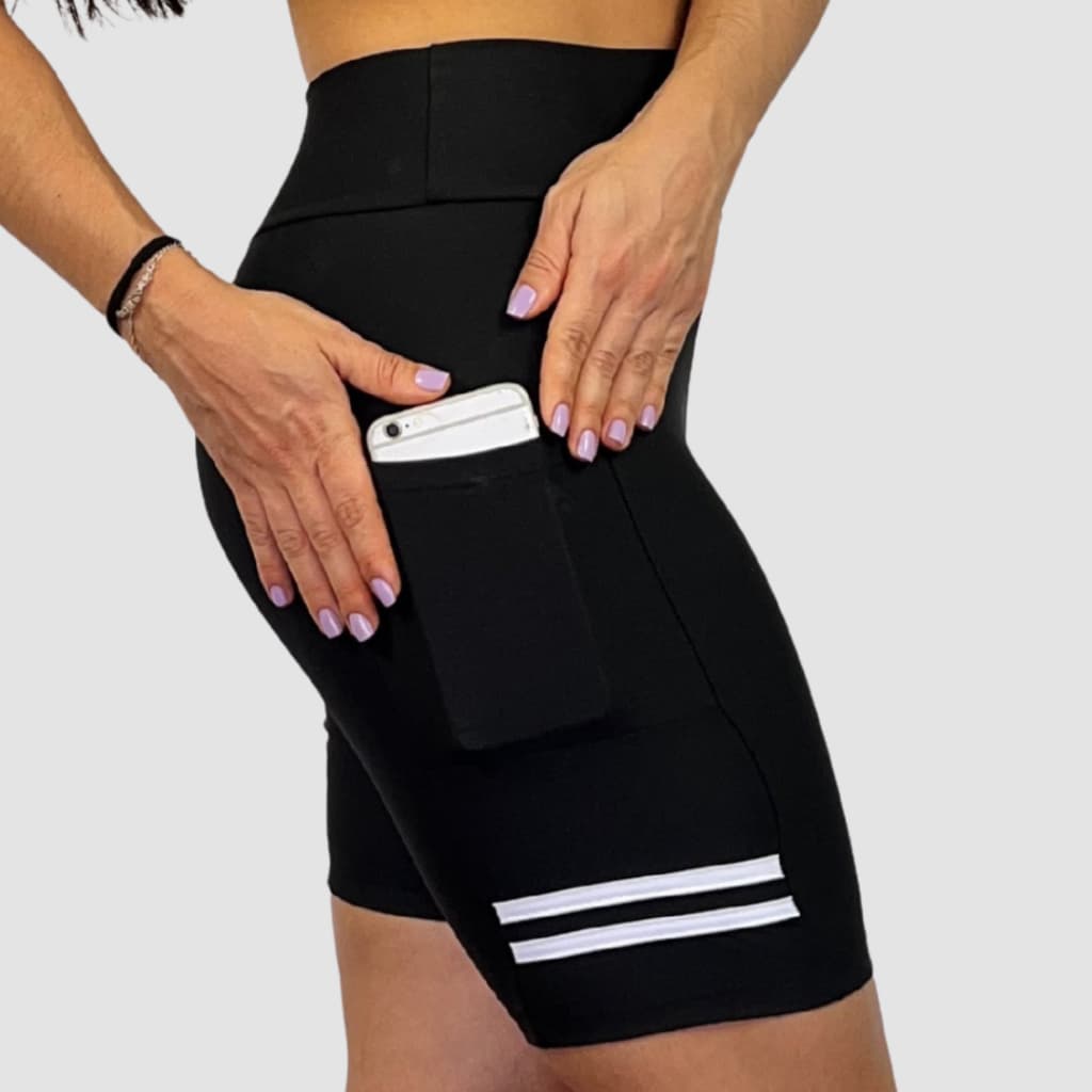 Short Suplex Com Bolso Feminino Cintura Alta Bermuda Compressão Fitness Corrida Caminhada Academia