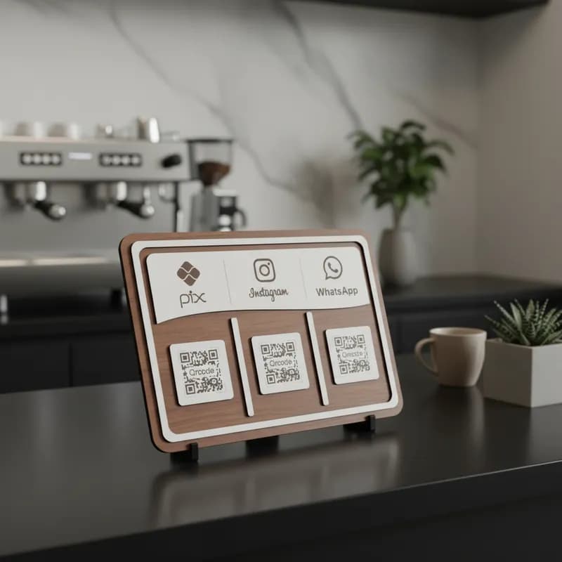 Placa Personalizada com até 3 QR Codes – Praticidade e Estilo