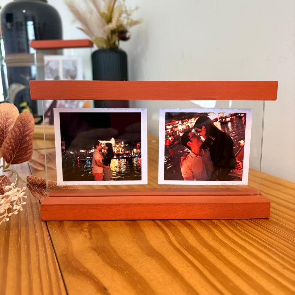 Porta retrato de madeira com foto 10X20 para fotos instax mini