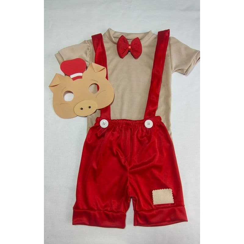 fantasia os porquinhos infantil com mascara