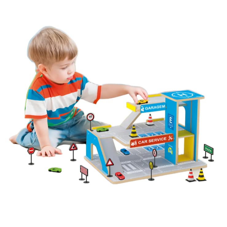 Garagem Divertida Com Carrinhos Plataforma, Car Service Posto e Acessórios Estilo Hot Wheels