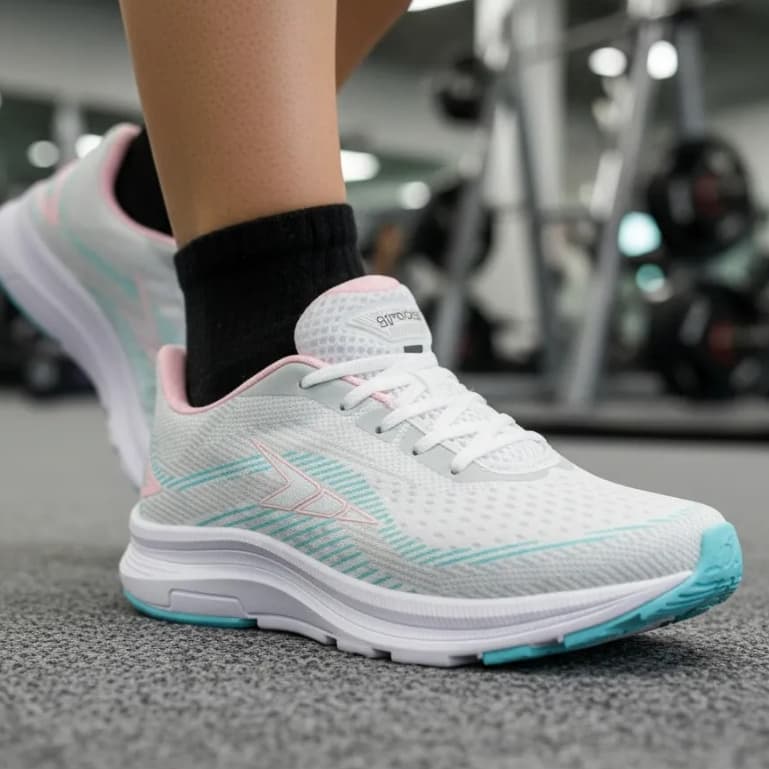 Tênis Feminino Esportivo Respirável Caminhada Corrida Academia Branco