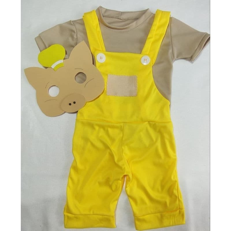 fantasia os porquinhos infantil com mascara