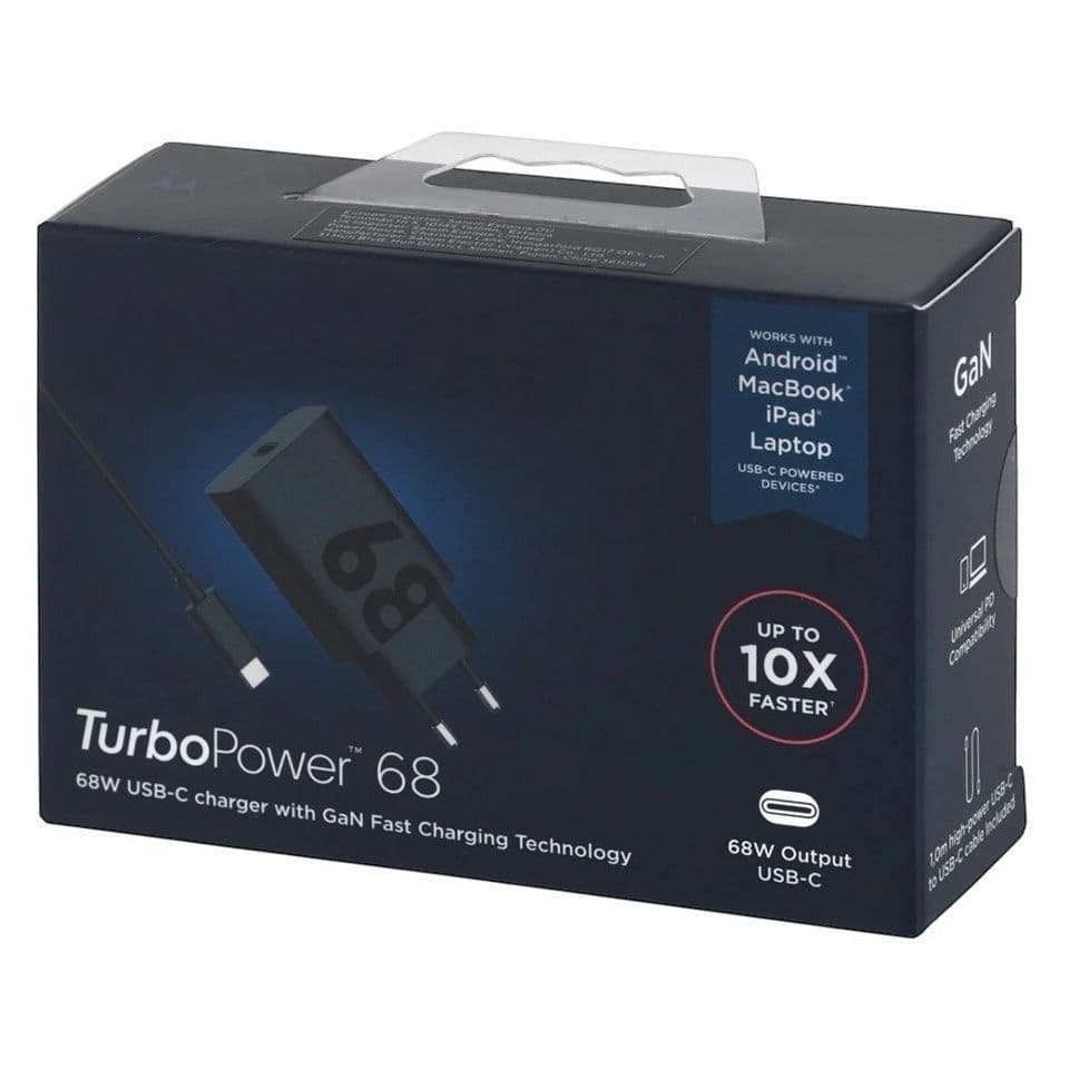 Carregador USB-C 68W Turbo Compatível Moto G Play 2024, G73 5G, G72