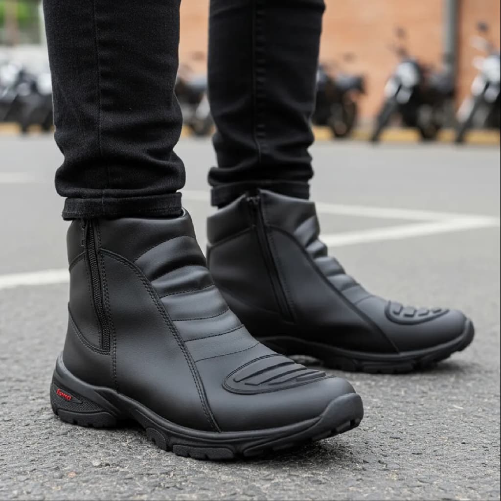 Bota Coturno Masculino Motociclista Confortavel