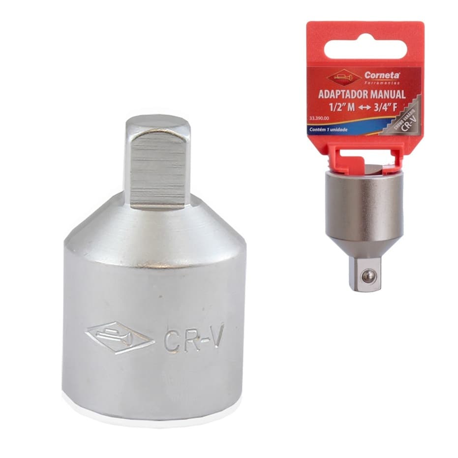 Adaptador Redutor Manual 3/4 Fêmea Para 1/2 Macho Aço Cromo Vanádio Corneta