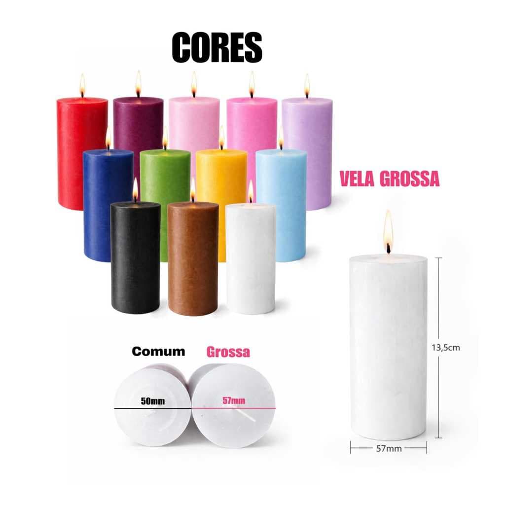 1 Vela Branca Votiva 7 Dias 320g Grossa 57mm Velas Coloridas Santos Orixás Umbanda Católicas