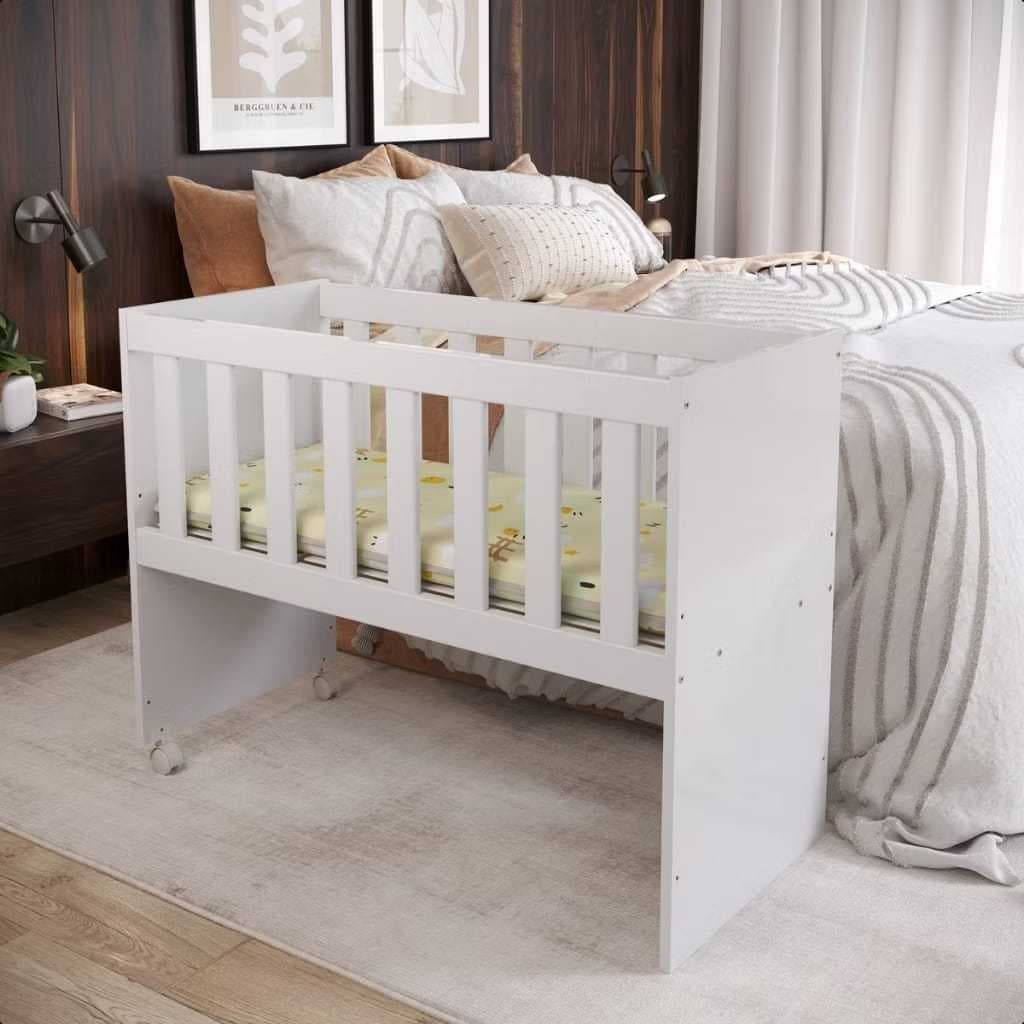 Mini Berço De Bebê Quarto Infantil 2 Em 1 Chiqueirinho Com Rodinha E Acompanha Colchão
