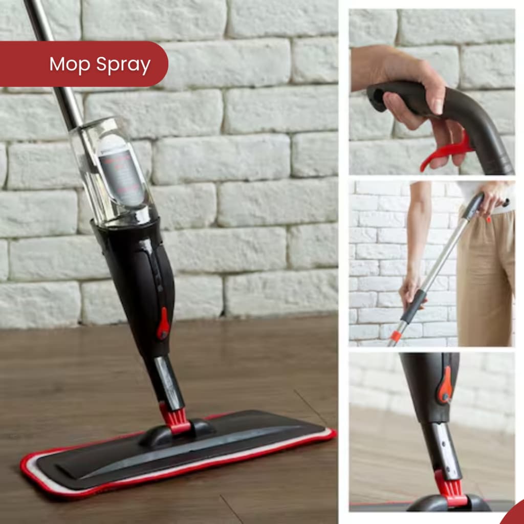 Mop Spray Borrifador Powermaid Limpeza Eficiente e Refil Microfibra Lavável
