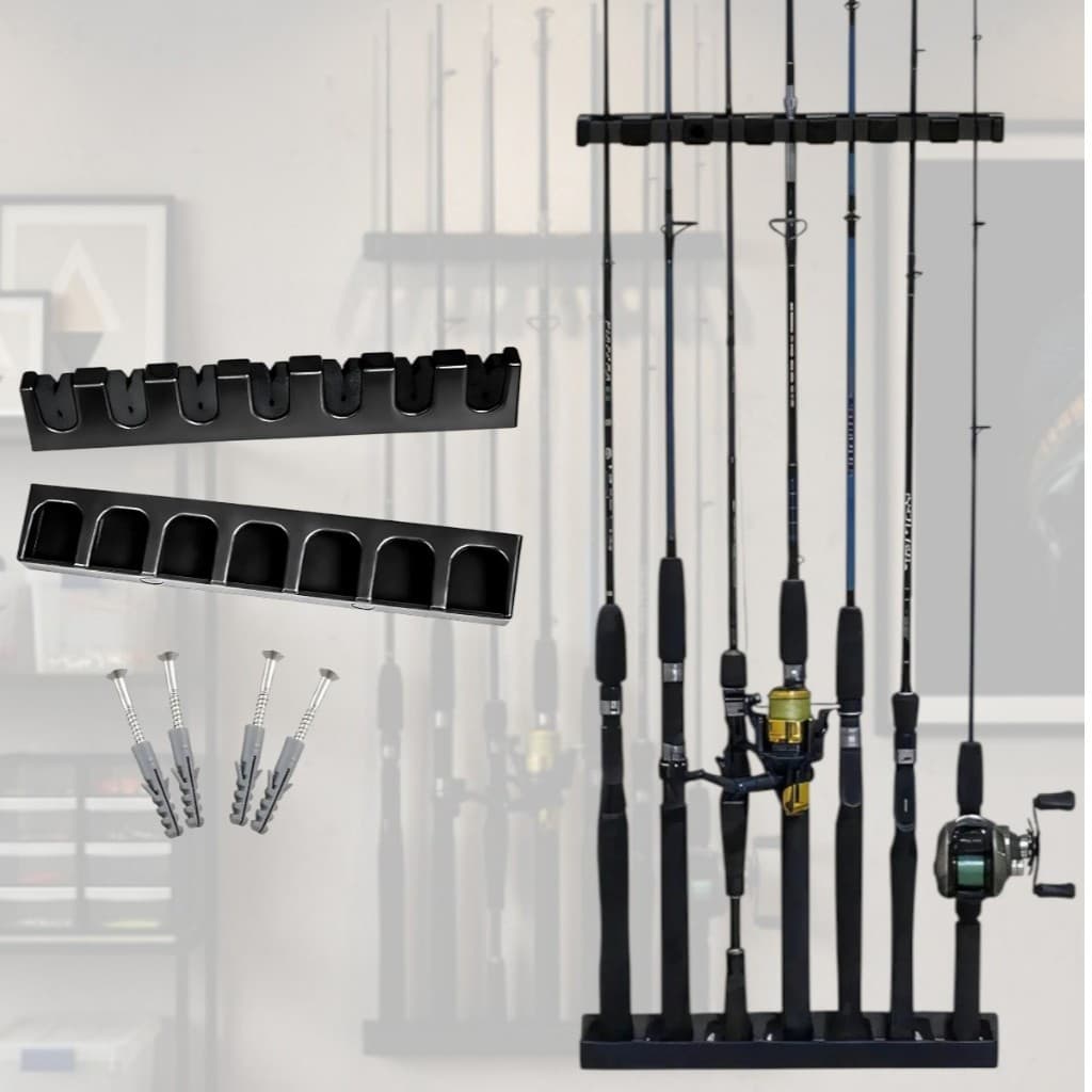 Suporte Para 7 Varas Top Rack Organizador Suporte Parede Pesca Incluso Parafusos e Buchas Para Fixação