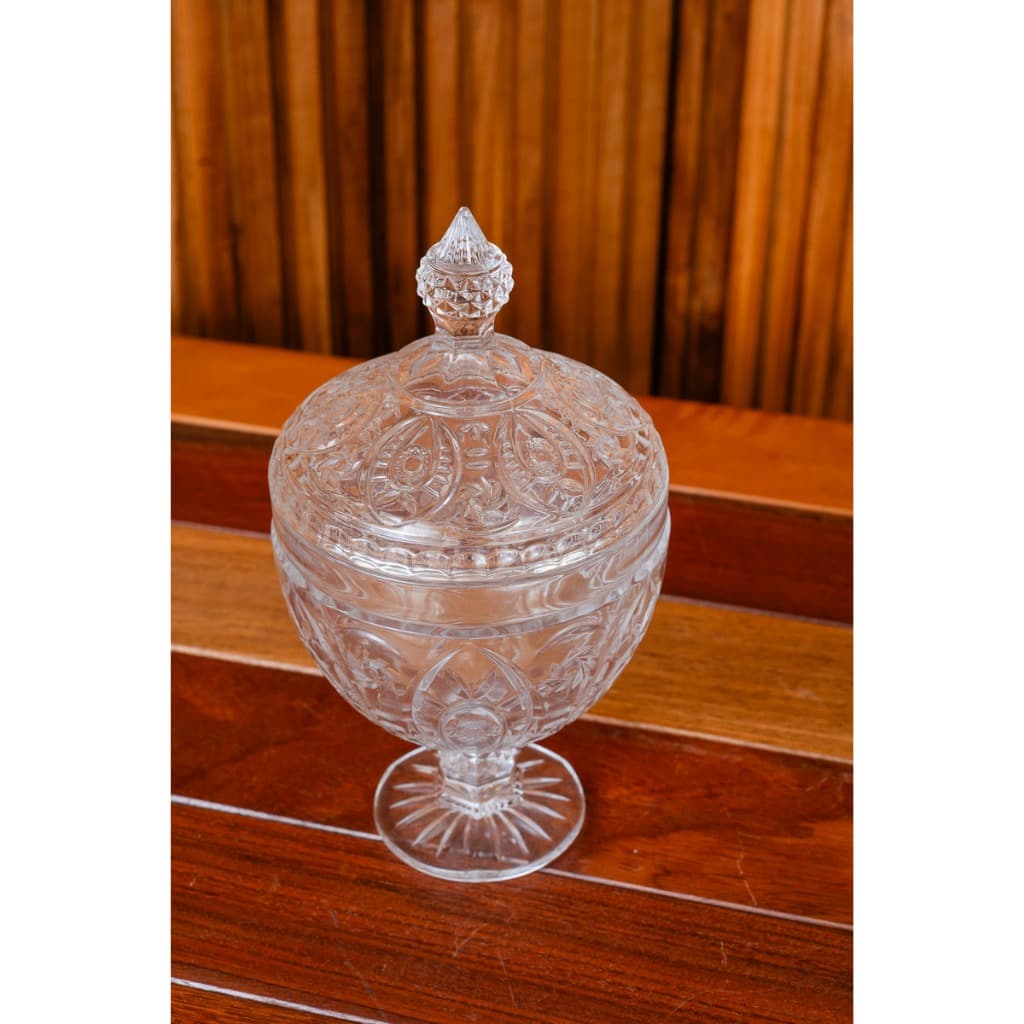 Bomboniere De Vidro Cristal Com Tampa E Pé Decorativo Transparente