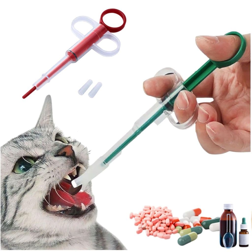 Aplicador de Comprimidos Seringa Aplicadora para Cachorro Gato Remédio Medicação Reutilizável Pet