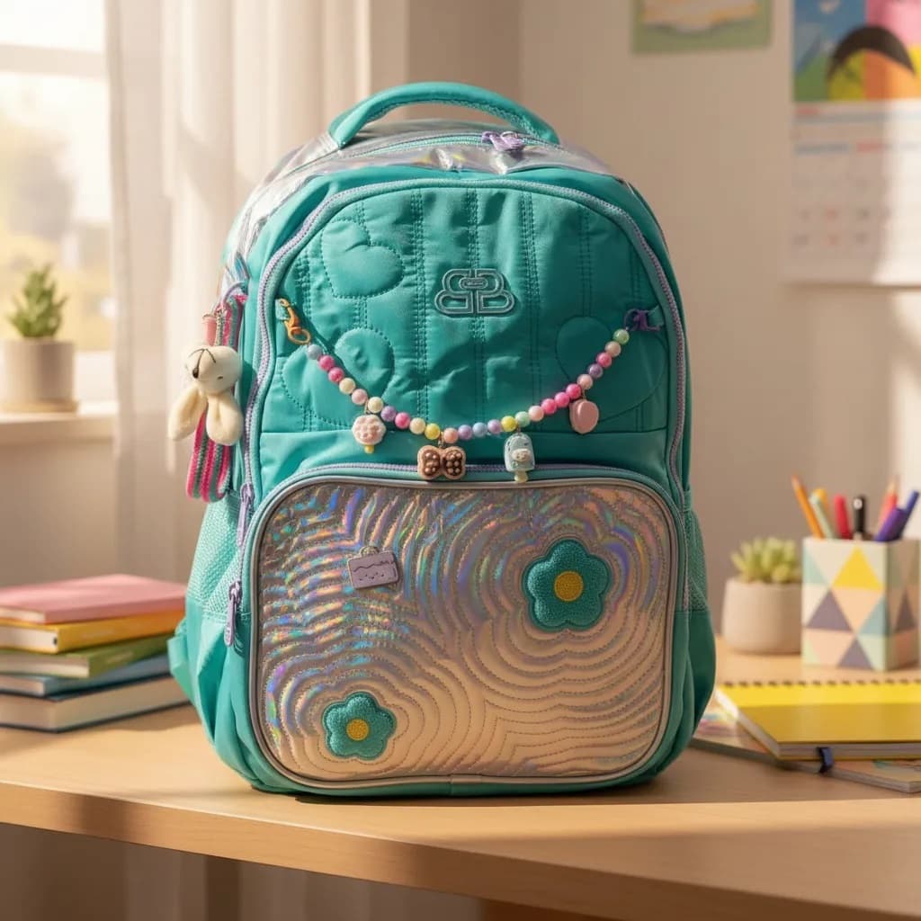 Mochila Escolar , Lancheira E Estojo Holográfico