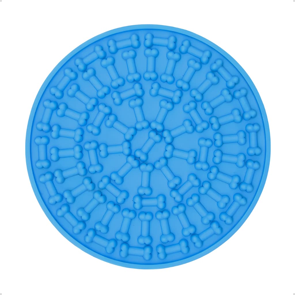Comedouro Lento Interativo para Cachorros Grandes – Fixação na Parede, Antivoracidade Azul Redondo