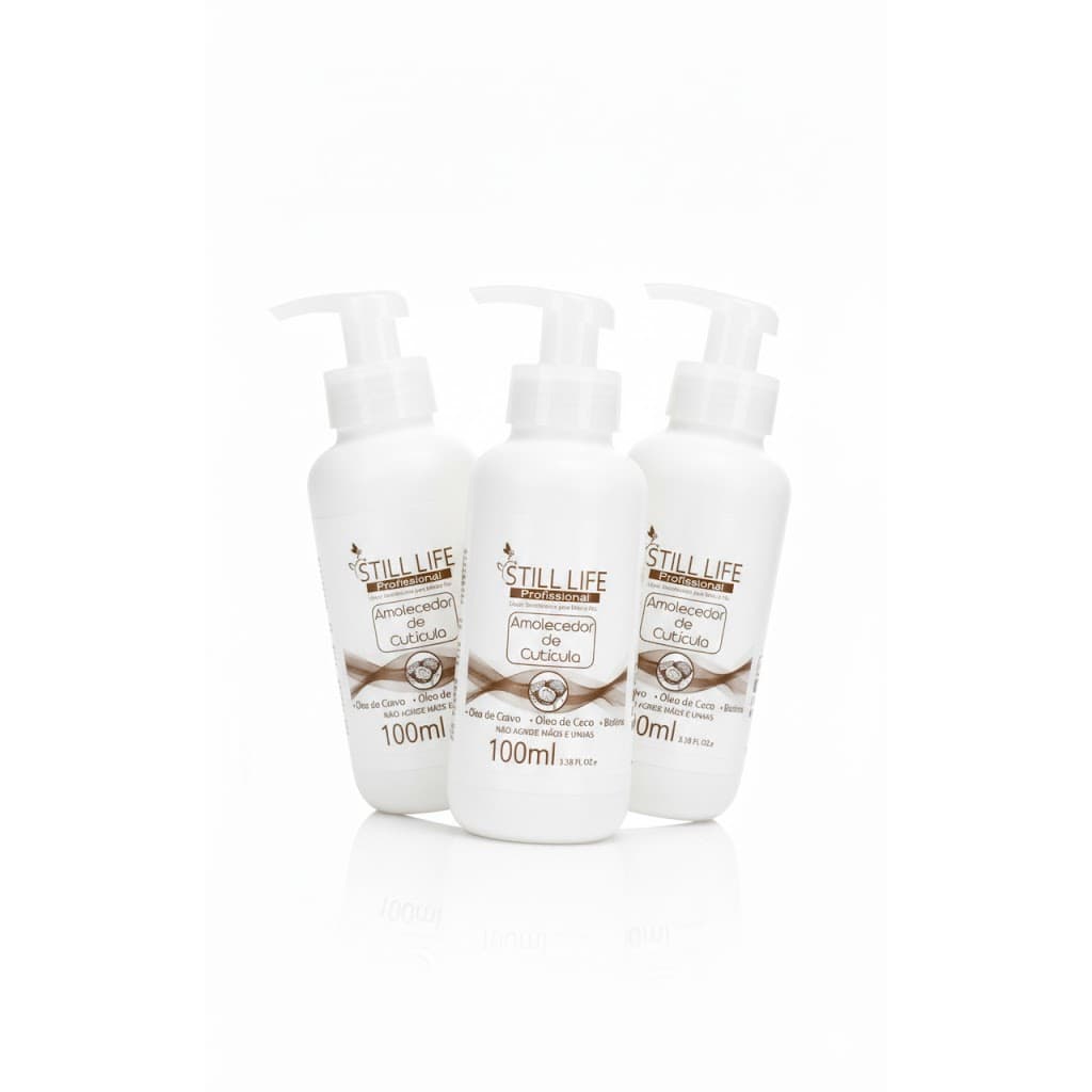 Kit 3 Amolecedor De Cutículas Still Life 100ml Profissional Com Óleo De Cravo E Coco Não Agride As Unhas