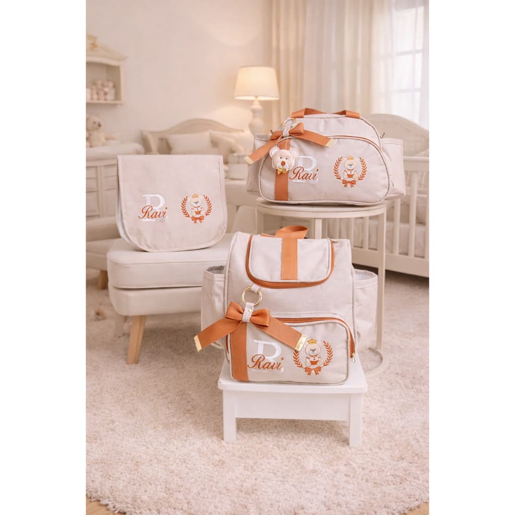 Bolsa Maternidade Personalizada Térmica Impermeável Ursinho Coleção Clássica Baby