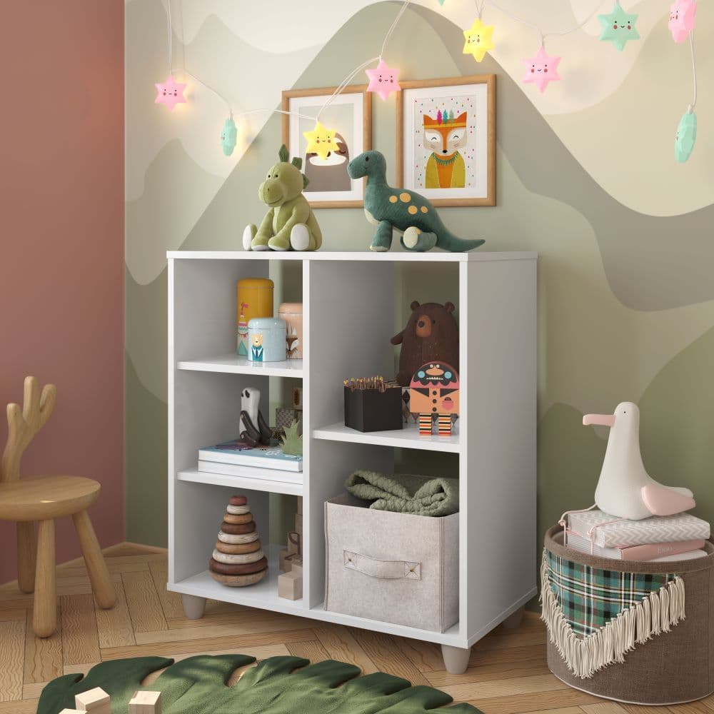 Estante Livreiro 4 Prateleiras Branca | Organizador Sala, Quarto e Escritório | Resistente 7kg | Envio Rápido