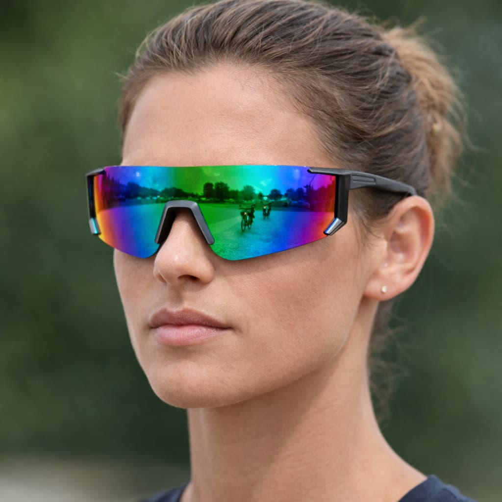 Óculos Esportivo Estilo Máscara Unissex Lente Espelhada Proteção UV400