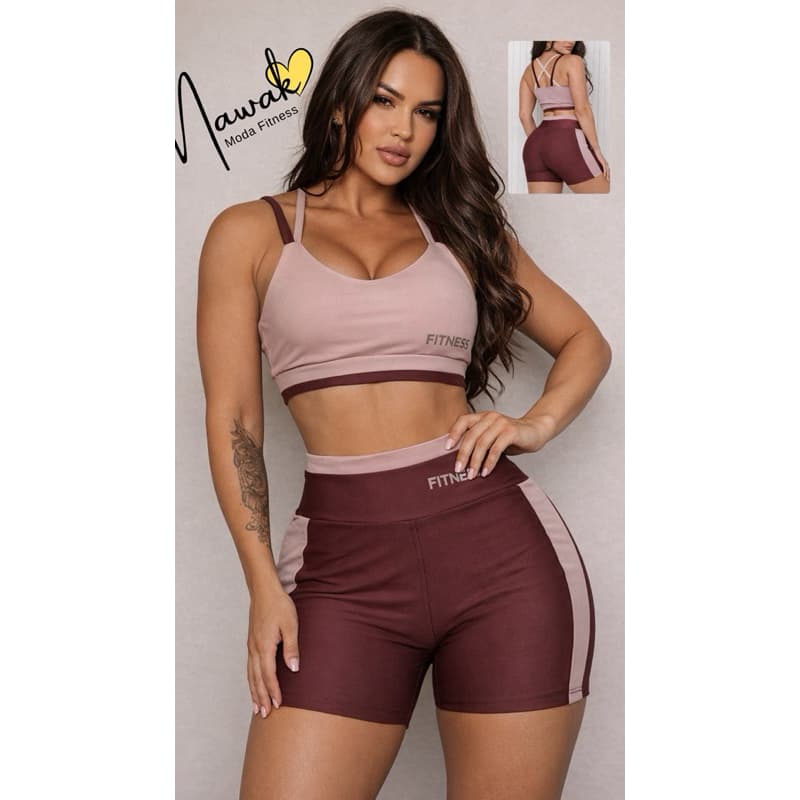 Conjunto Feminino 𝑭𝒊𝒕𝒏𝒆𝒔𝒔 Baratex, Tamanho M, Top com bojo e Short